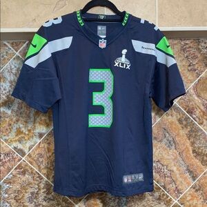 Kids Nike NFL Seattle Seahawks Russell Wilson Super Bowl XLIX Large